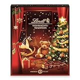 Lindt Schokolade Weihnachts Tradition Adventskalender 2023 | 253 g | 24 verschiedene Pralinen- und Schokoladen Überraschungen | für die Weihnachtszeit | Schokoladen-Geschenk