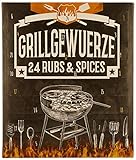 BBQ Grillgewürz-Adventskalender I Weihnachtskalender mit 24 edlen Gewürzspezialitäten I würziges Barbecue Geschenkset Kräuter & Gewürze aus aller Welt